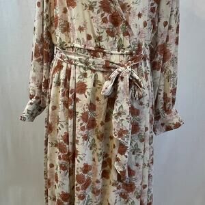 Indigo Soul Long Flowy Floral Dress 2X